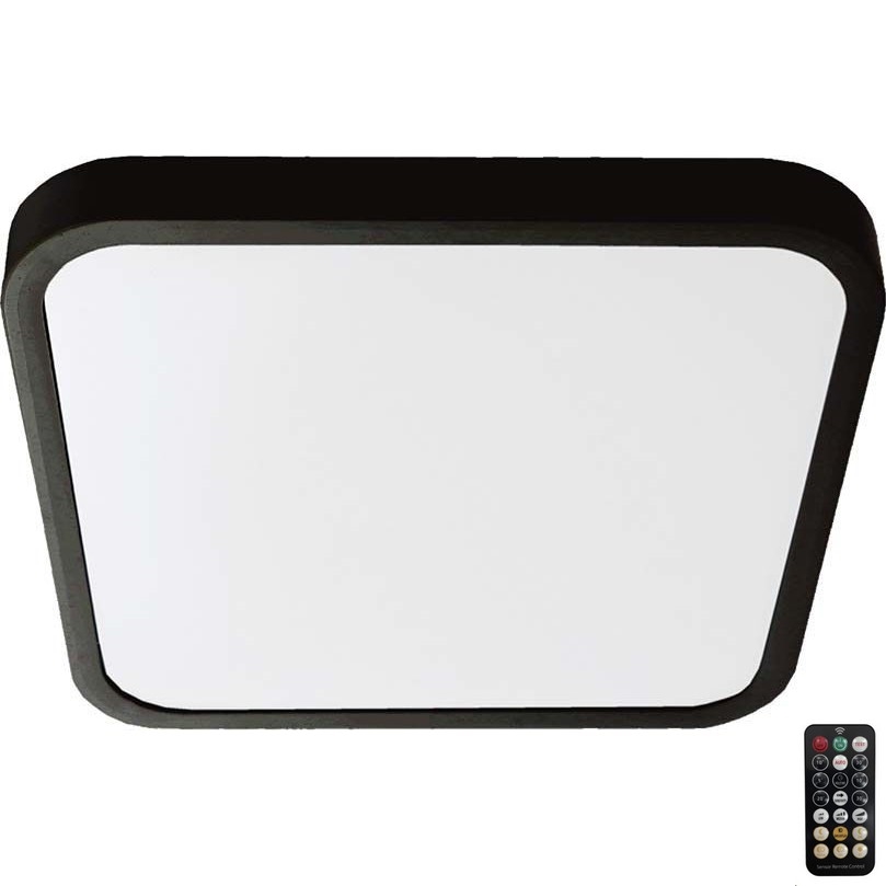 LED taklampa för badrum med sensor LED/36W/230V 4000K IP44 42x42 cm svart + fjärrkontroll