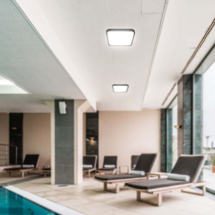 LED taklampa för badrum med sensor LED/36W/230V 4000K IP44 svart + fjärrkontroll