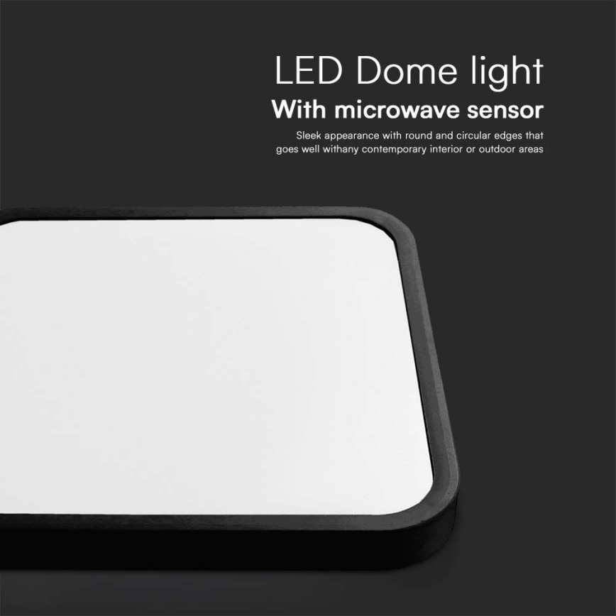 LED taklampa för badrum med sensor LED/36W/230V 4000K IP44 svart + fjärrkontroll