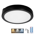 LED taklampa för badrum med sensor NAIROS LED/24W/230V IP65 3000/4000/6500K diameter 30 cm svart + fjärrkontroll