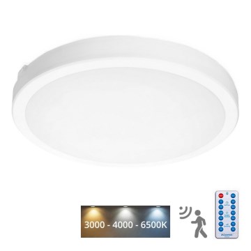 LED taklampa för badrum med sensor NAIROS LED/36W/230V IP65 3000/4000/6500K diameter 40 cm vit + fjärrkontroll