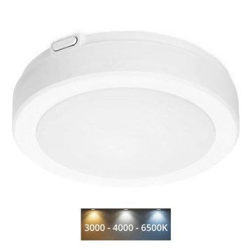 LED taklampa för badrum NAIROS LED/12W/230V 3000/4000/6500K IP65 diameter 20 cm vit