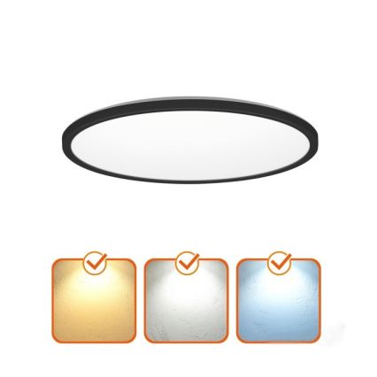 LED taklampa för badrum NIVERA LED/12W/230V IP54 3000/4000/6000K diameter 22,5 cm svart