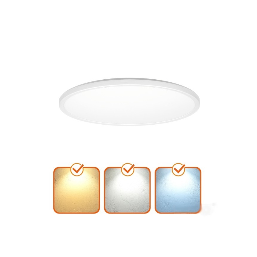 LED taklampa för badrum NIVERA LED/12W/230V IP54 3000/4000/6000K diameter 22,5 cm vit