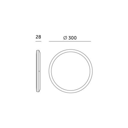LED taklampa för badrum NIVERA LED/24W/230V IP54 3000/4000/6000K diameter 30 cm vit