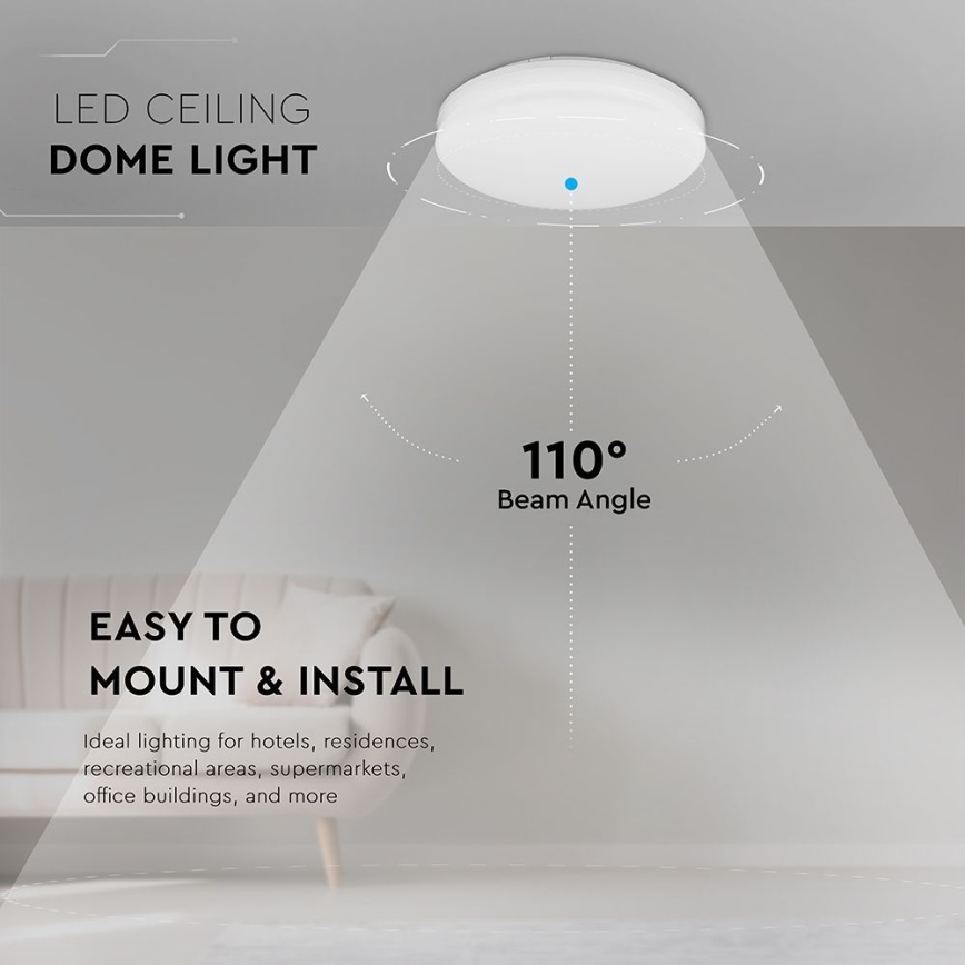LED taklampa för badrum SAMSUNG CHIP LED/15W/230V 20cm 3000K IP44