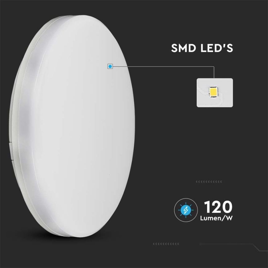 LED taklampa för badrum SAMSUNG CHIP LED/15W/230V 20cm 3000K IP44
