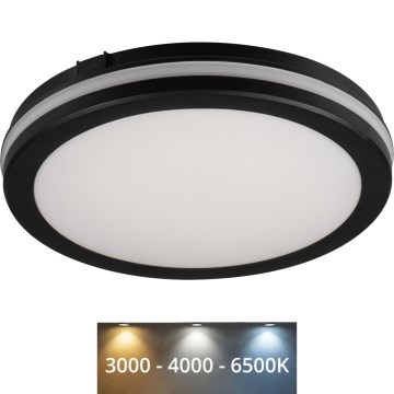 LED taklampa för utomhusbruk BENO ECO LED/30W/230V 3000/4000/6500K diameter 30 cm IP65 svart