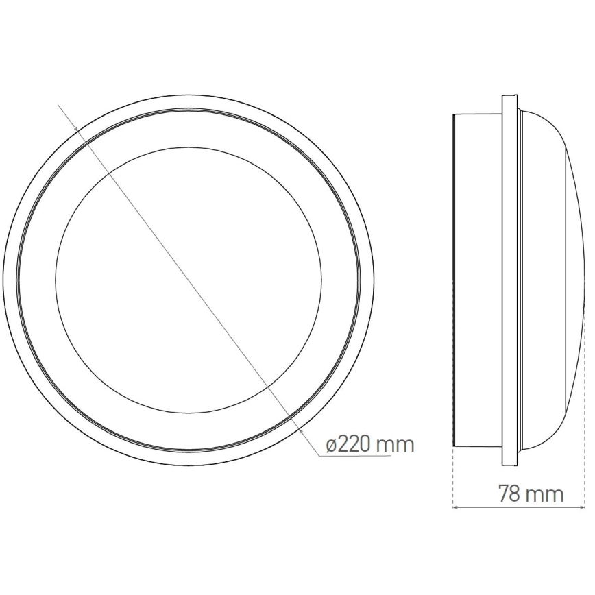 LED taklampa för utomhusbruk DARA LED/20W/230V IP65 svart