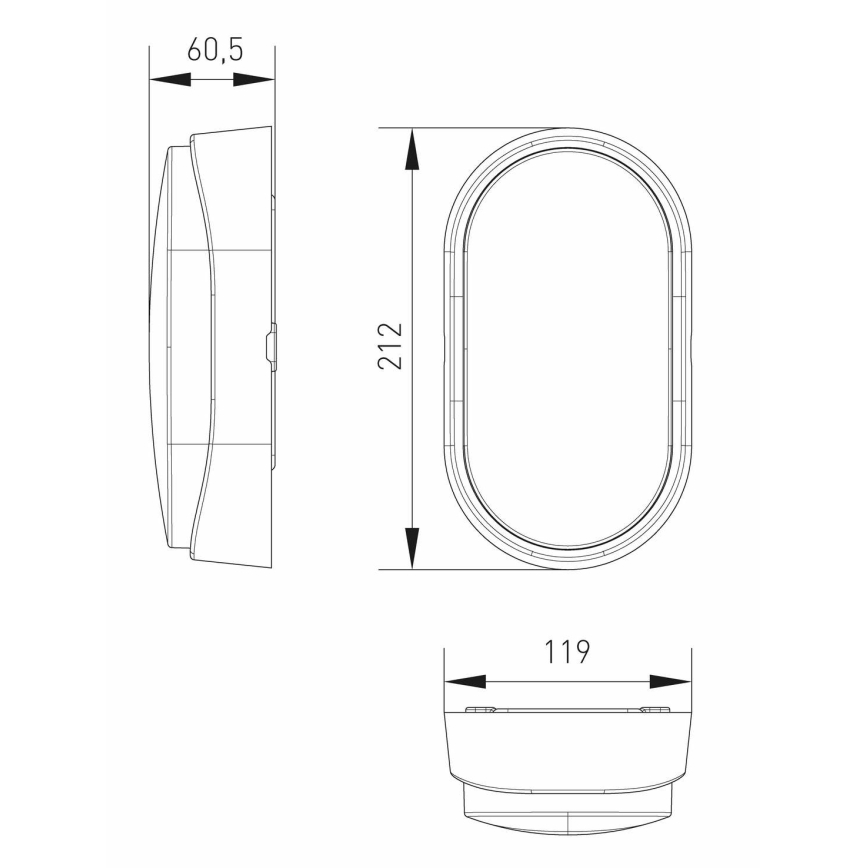 LED taklampa för utomhusbruk LED/14W/230V IP54 svart