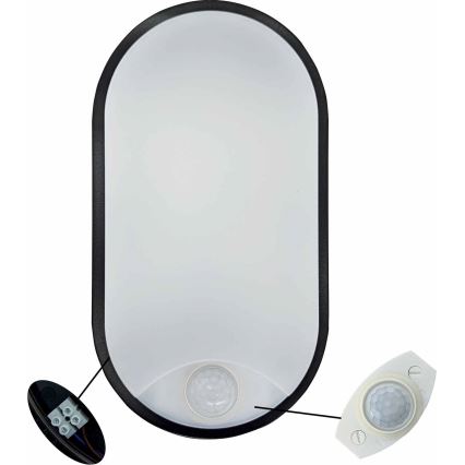 LED taklampa för utomhusbruk med sensor LED/14W/230V IP54 svart