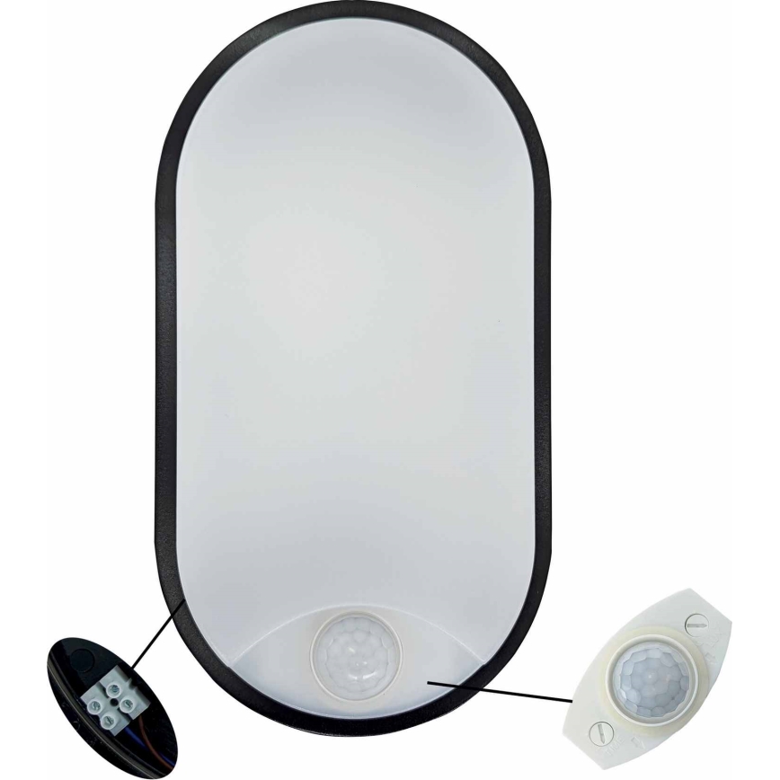 LED taklampa för utomhusbruk med sensor LED/14W/230V IP54 svart