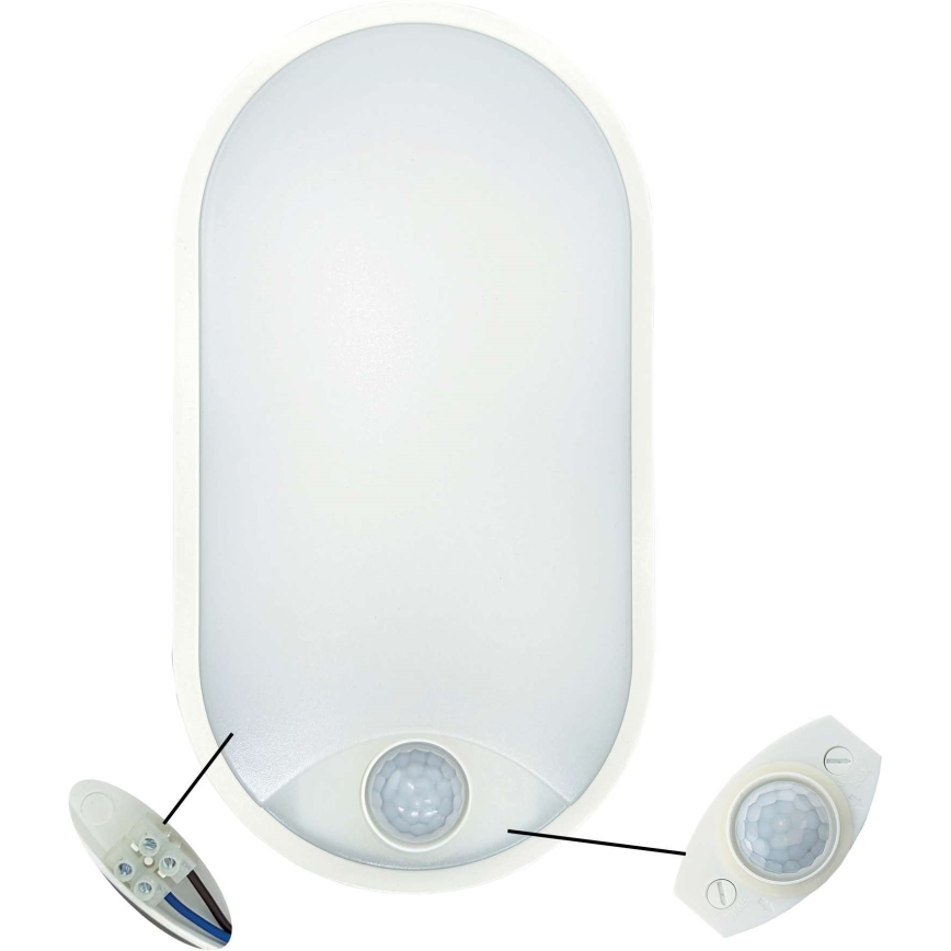 LED taklampa för utomhusbruk med sensor LED/14W/230V IP54 vit