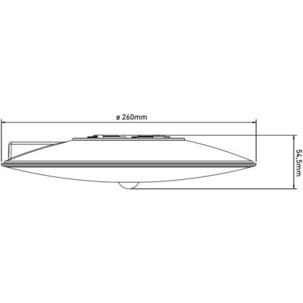 LED taklampa för utomhusbruk med sensor VISTA LED/15W/230V Ø 26 cm IP54 vit