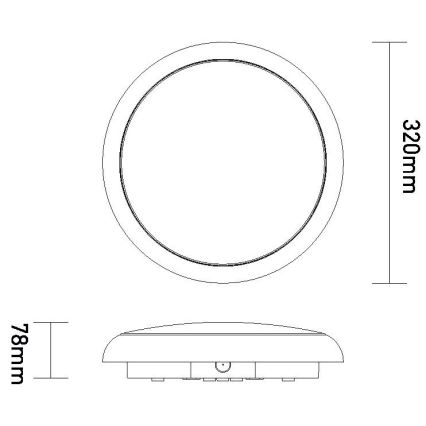 LED Ljusreglerad utomhus tak belysning STROPY LED/12/15/18/22W/230V 3000/4000/6000K IP65 svart