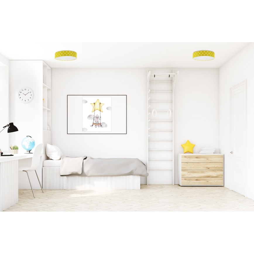 LED taklampa GALAXY KIDS LED/24W/230V Prickar gul/vit