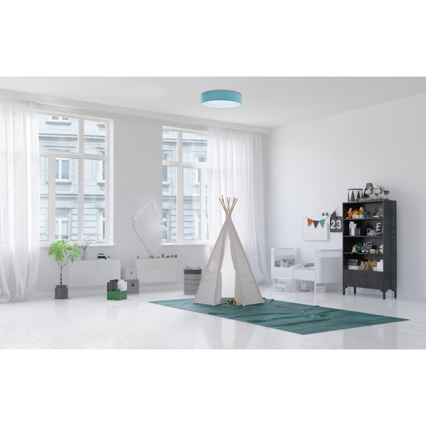 LED taklampa GALAXY KIDS LED/24W/230V stjärnor turkos/vit