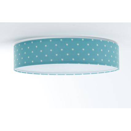 LED taklampa GALAXY KIDS LED/24W/230V stjärnor turkos/vit