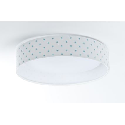 LED taklampa GALAXY KIDS LED/24W/230V stjärnor vit/turkos