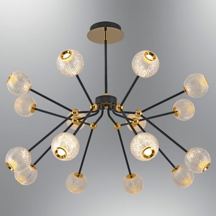 LED taklampa GELA 16xLED/5W/230V 3000K svart/guld