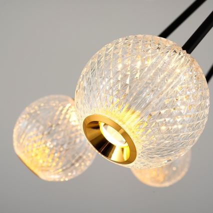 LED taklampa GELA 16xLED/5W/230V 3000K svart/guld
