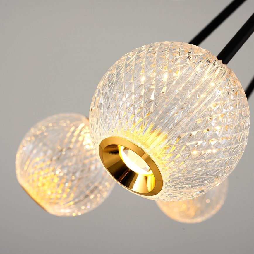 LED taklampa GELA 16xLED/5W/230V 3000K svart/guld