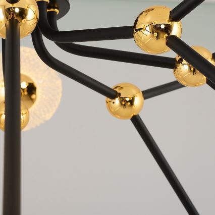 LED taklampa GELA 16xLED/5W/230V 3000K svart/guld