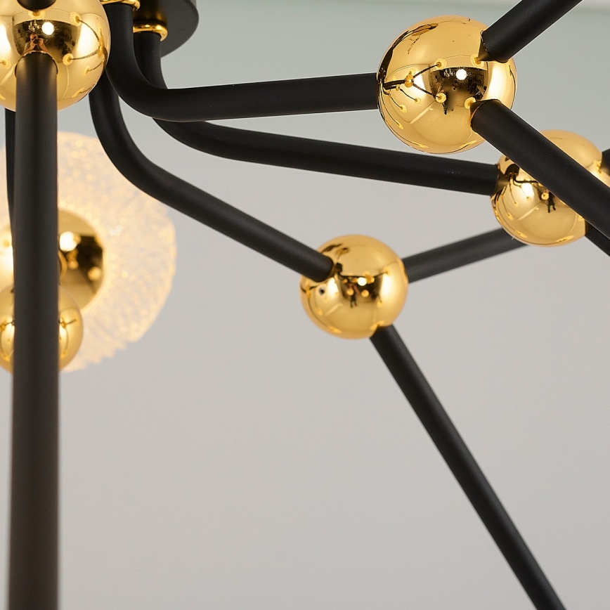 LED taklampa GELA 16xLED/5W/230V 3000K svart/guld
