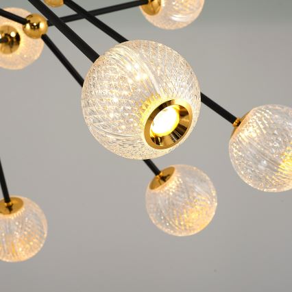 LED taklampa GELA 16xLED/5W/230V 3000K svart/guld