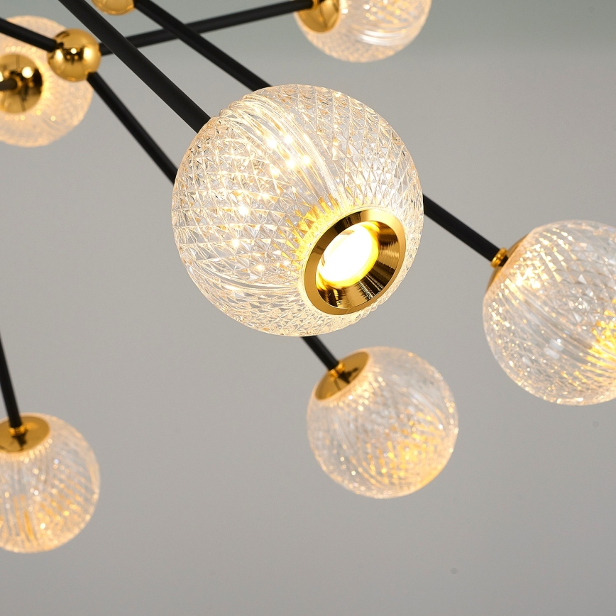 LED taklampa GELA 16xLED/5W/230V 3000K svart/guld