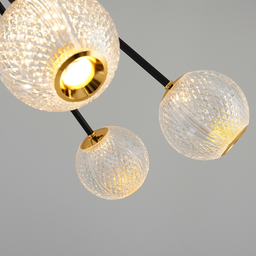 LED taklampa GELA 16xLED/5W/230V 3000K svart/guld