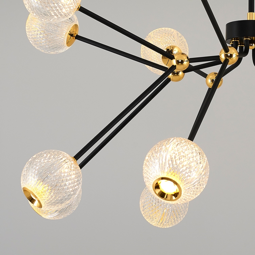 LED taklampa GELA 16xLED/5W/230V 3000K svart/guld