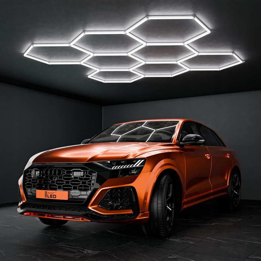 LED taklampa HEXAGON LED/280W/85-265V 6500K 313x298 cm CRI 90 IP54 vit