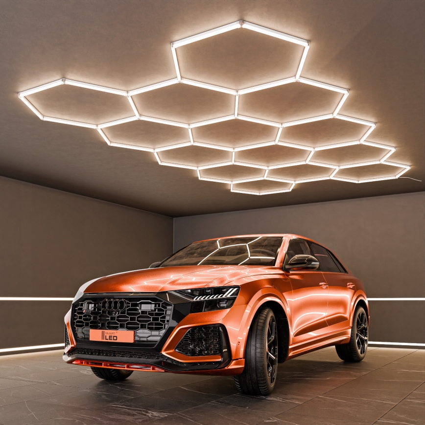 LED taklampa HEXAGON LED/456W/85-265V 4000K 522x298 cm CRI 90 IP54 vit