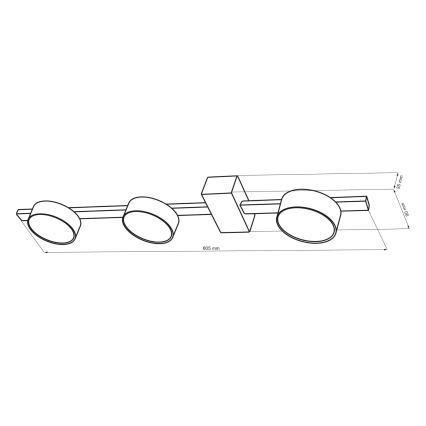 LED taklampa JOY 3xGX53/6W/230V svart