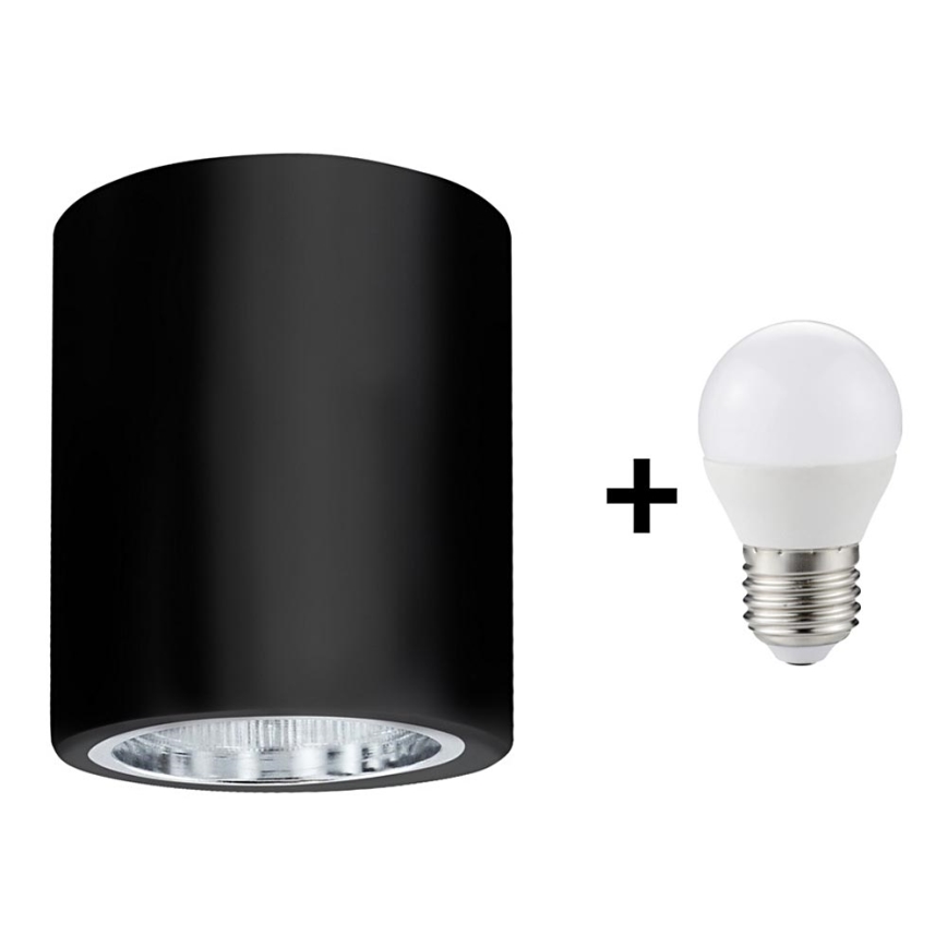 LED taklampa JUPITER 1xE27/6W/230V 120x98 mm svart