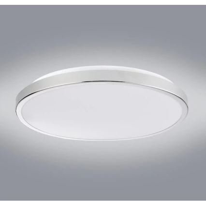 LED taklampa KERN LED/24W/230V diameter 40 cm skinande krom
