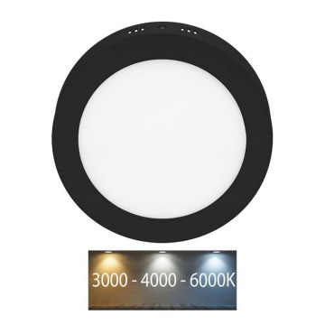 LED taklampa LADA LED/12W/230V 3000/4000/6000K diameter 17 cm svart