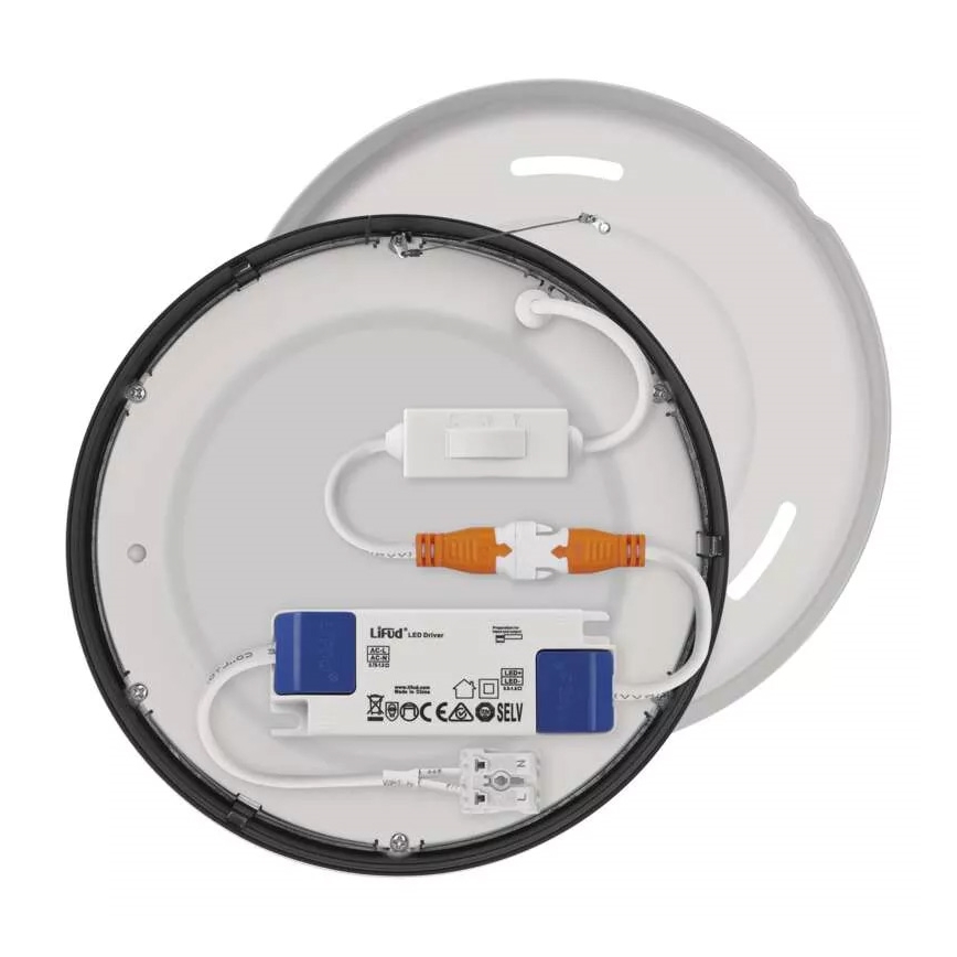 LED Taklampa NEXXO LED/12,5W/230V 3000/3500/4000K d. 17 cm svart