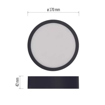 LED Taklampa NEXXO LED/12,5W/230V 3000/3500/4000K d. 17 cm svart