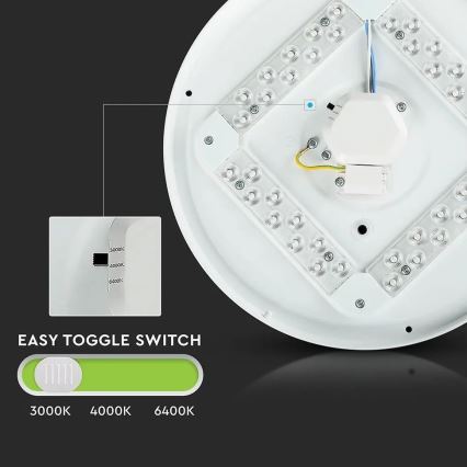 LED Taklampa LED/12W/230V 26cm 3000K/4000K/6400K