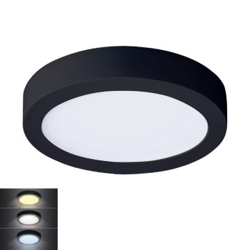 LED taklampa LED/12W/230V 3000/4000/6000K svart rund