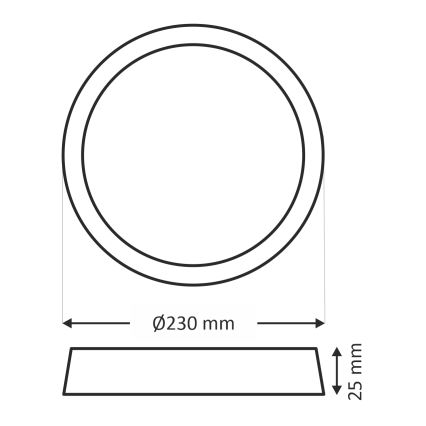 LED-taklampa LED/18W/230V 3000/4000/6500K Ø 23 cm vit