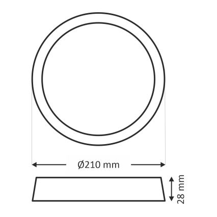 LED taklampa LED/18W/230V 4200K diameter 21 cm vit