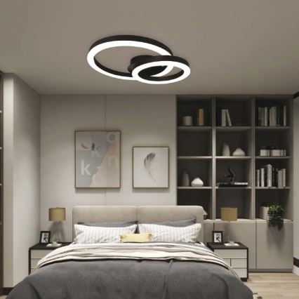 LED taklampa LED/20W/230V 3000K svart
