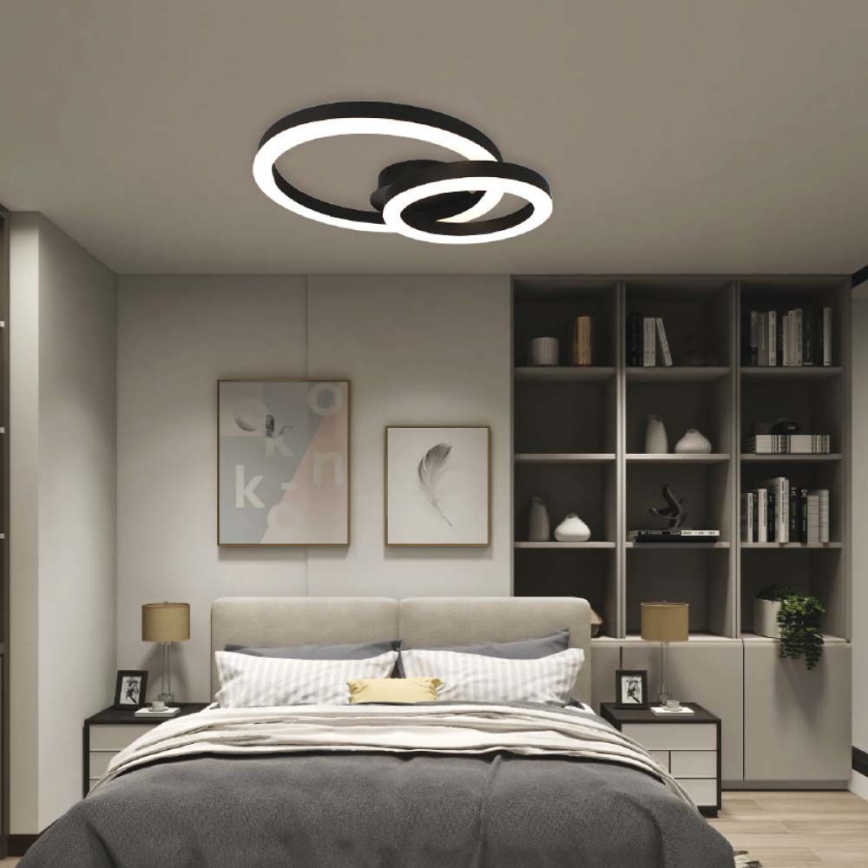 LED taklampa LED/20W/230V 3000K svart