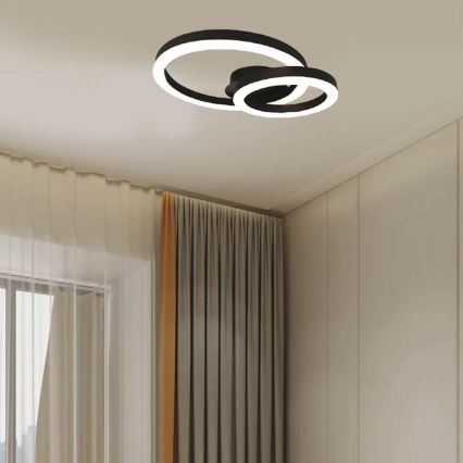 LED taklampa LED/20W/230V 3000K svart