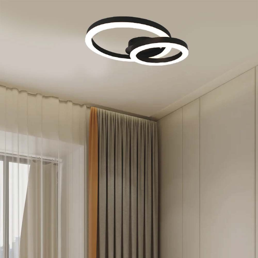 LED taklampa LED/20W/230V 3000K svart