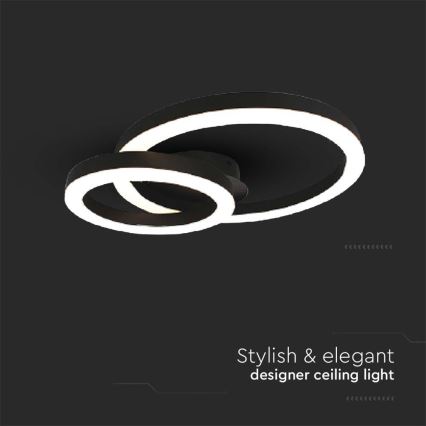 LED taklampa LED/20W/230V 3000K svart