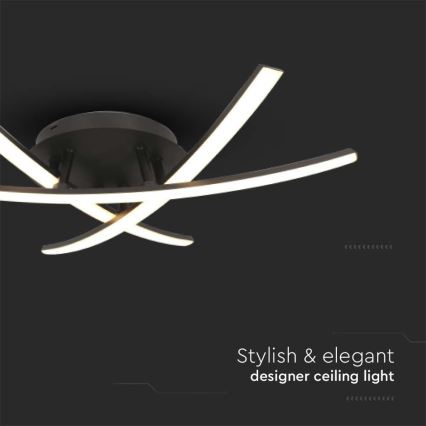 LED taklampa LED/20W/230V 3000K svart